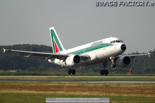2007-08-24 Malpensa 514 I-BIML Airbus A319 Alitalia
